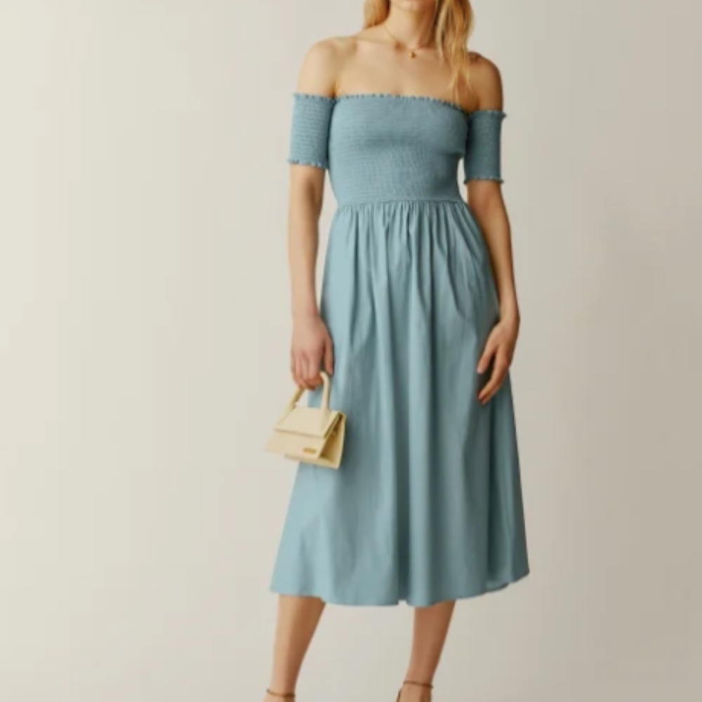 REFORMATION Westley Dress - Turquoise